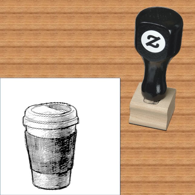 Cafe loyalty coffee cup eco rubber stamp (Creator Uploaded)
