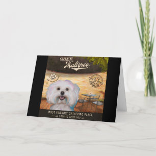 Cafe Maltipoo Holiday Card