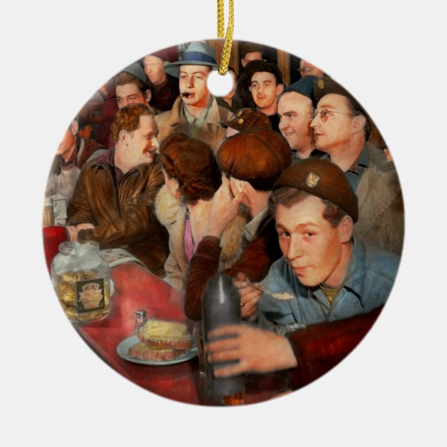 Cafe - Midnight Munchies 1943 Ceramic Ornament (Front)