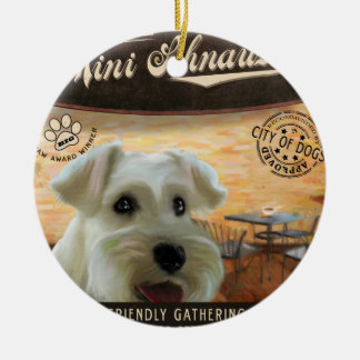 Cafe Mini Schnauzer Ceramic Ornament