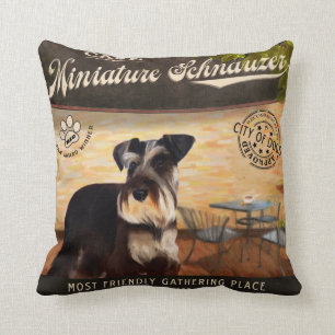 Cafe Miniature Schnauzer Cushion