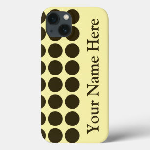 Café Mocha Cream Neutral Dots with name iPhone 13 Case