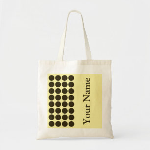 Café Mocha Cream Neutral Dots with name text Tote Bag