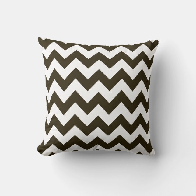 Café Mocha Neutral Chevron Cushion (Front)