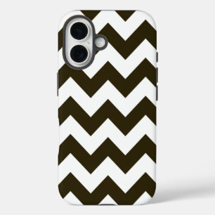 Café Mocha Neutral Chevrons iPhone 16 Case