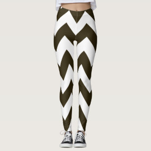 Café Mocha Neutral Chevrons Leggings
