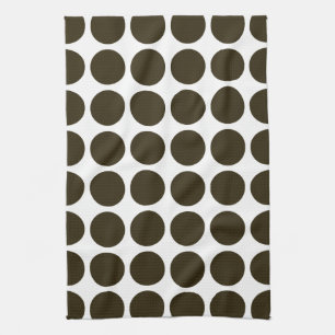 Café Mocha Neutral Dots Tea Towel