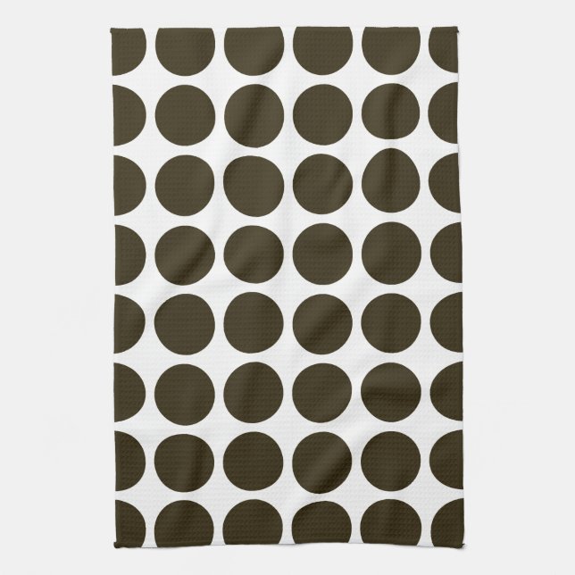 Café Mocha Neutral Dots Tea Towel (Vertical)