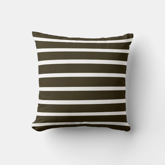 Café Mocha Neutral Stripes Cushion (Front)