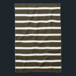 Café Mocha Neutral Stripes Tea Towel<br><div class="desc">Horizontal stripe patterns in a warm neutral colour palette.</div>