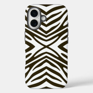 Café Mocha Neutral Zebra iPhone 16 Case