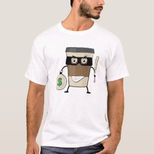 Cafe Mug Bandit - Funny Character Illustration T-Shirt