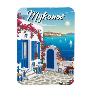 Cafe Mykonos Greece Cyclades Travel Magnet