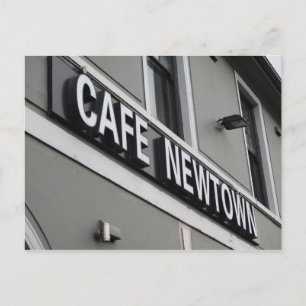 Cafe Newtown Sign Postcard