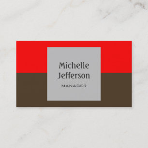 Cafe Noir Red Grey Horizontal Business Card