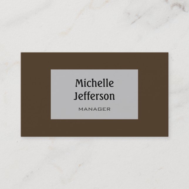 Cafe Noir Silver Grey Colours Trendy Business Card (Front)