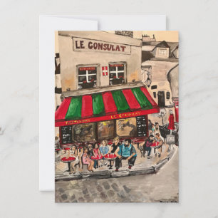 "Cafe on Rue Norvins, Montmartre" Paris Card