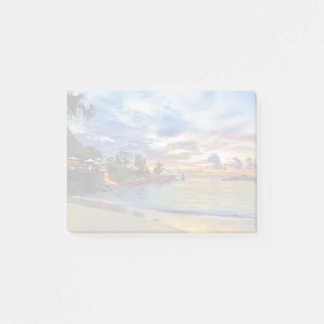 Cafe On Tropical Beach At Sunset Post-it Notes (Front)