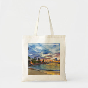 Cafe On Tropical Beach At Sunset Tote Bag