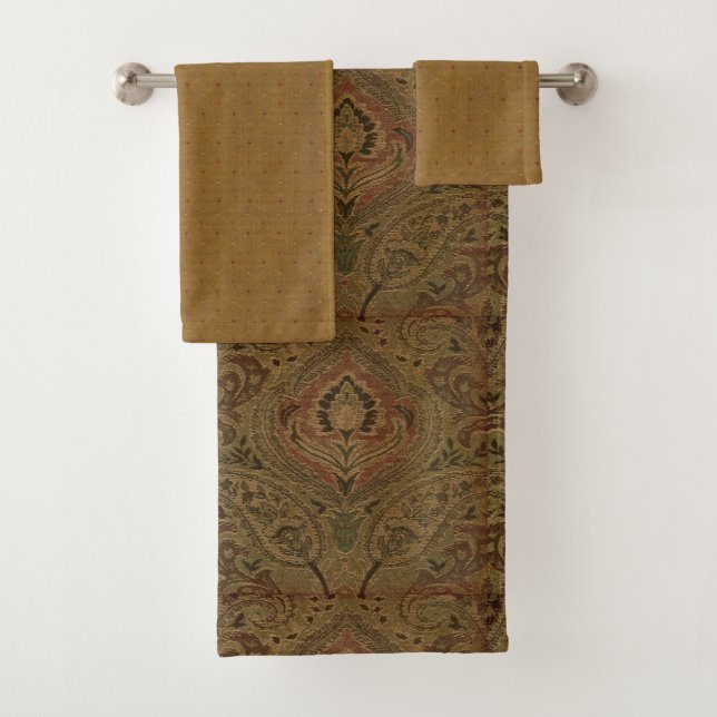 Cafe Paisley and Cafe Diamond Bath Towel Set (Insitu)