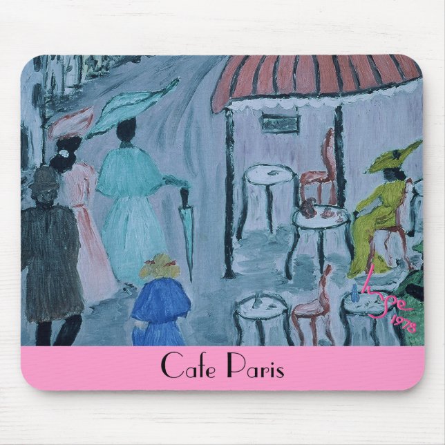 Cafe Paris, 1978 by Austrian artist Inge Mouse Pad (Front)