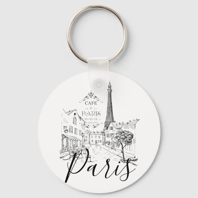 Cafe Paris   Key Ring (Front)