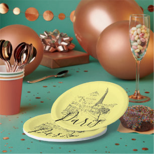 Cafe Paris Paper Plates