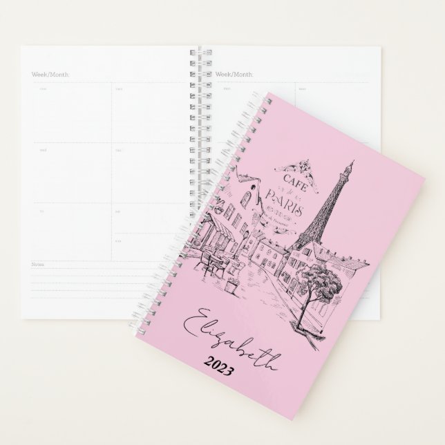 Cafe Paris personalised, custom year Planner (Display)