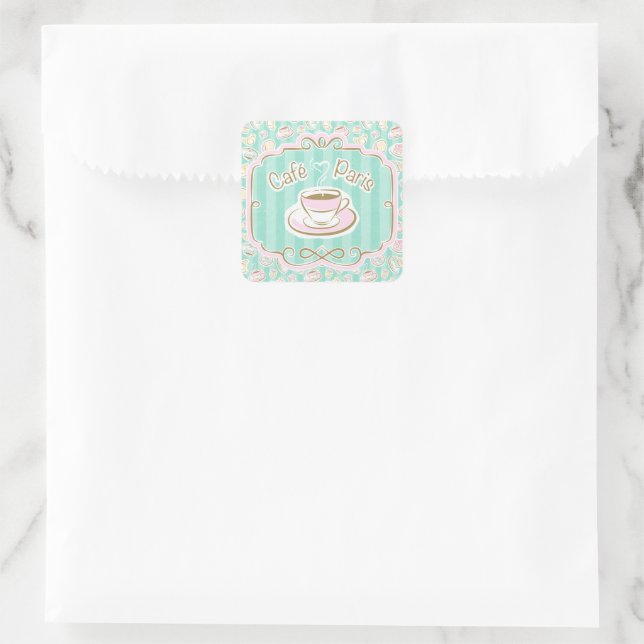 Café Paris Square Sticker (Bag)