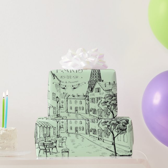 Cafe Paris Wrapping Paper (Party Gifts)