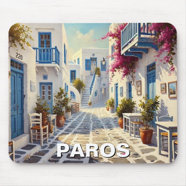 Cafe Paros Greece Islands Travel Mouse Pad (Front)