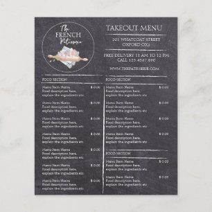 Cafe Patisserie Bakery Business Takeaway Menu