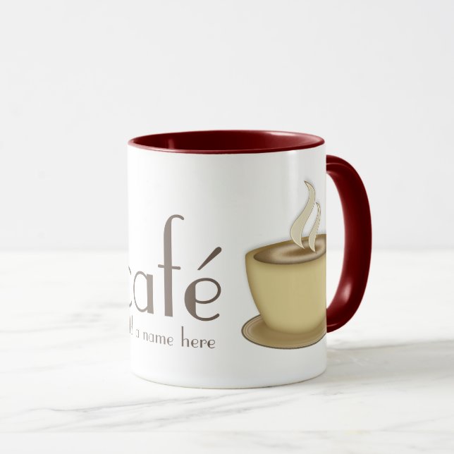 Café Personalised Coffee Mug (Front Right)
