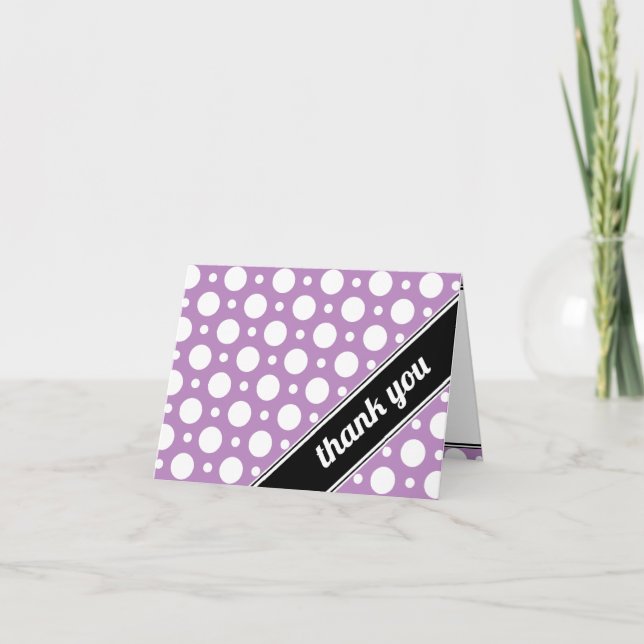 Cafe Purple Assorted Polka Dot Thank You Card (Front)