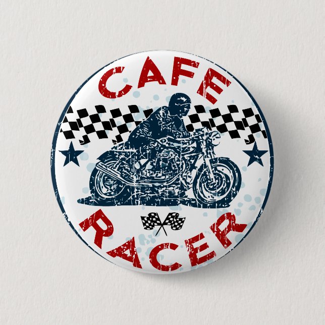 Cafe racer 6 cm round badge (Front)