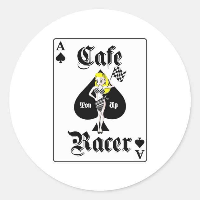 Cafe Racer Blonde Classic Round Sticker (Front)