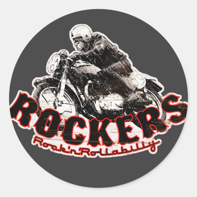 Cafe racer classic round sticker (Front)