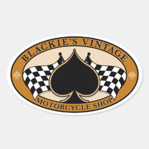 Cafe Racer / Motorcycle Oval Sticker