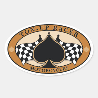 Cafe Racer / Motorcycle Oval Sticker