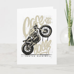 Cafe racer vintage motorcycle card