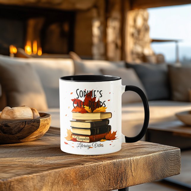 Café Reads – Pumpkin Spice & Literary Vibes Mug (Creator Uploaded)