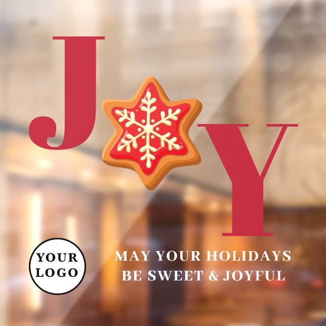Cafe Restaurant Bakery red JOY Window Cling (Sheet 2)