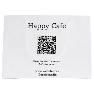Cafe restaurant scan to see menu order QR hotel fo Large Gift Bag