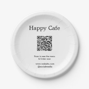 Cafe restaurant scan to see menu order QR hotel fo Paper Plate