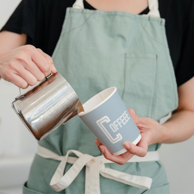 Cafe Restaurant Take away Blue Coffee Script  Paper Cups (Creator Uploaded)