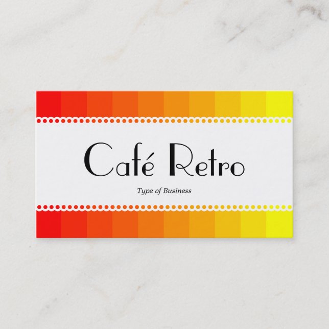 Café Retro (Scalloped) - Colour Transition Business Card (Front)