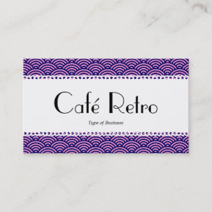 Café Retro (Scalloped) - Fish Scale Pattern Business Card