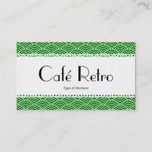 Café Retro (Scalloped) - Fish Scale Pattern Business Card