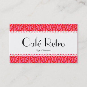 Café Retro (Scalloped) - Fish Scale Pattern Business Card