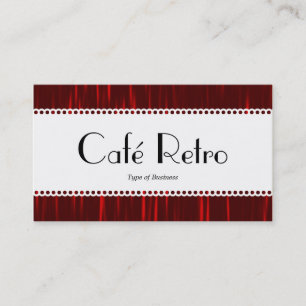 Café Retro (Scalloped) - Red Streaks Business Card